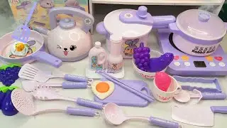 🍒 ASMR TOYS 🍒 Organizing my Kitchen with Mini Foods 🍒 Unboxing Purple Kitchen Toys 