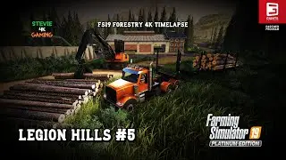 Building Pallet Factory & Beam Winder/Selling logs/Legion Hills/#5/FS19 4K Timelapse