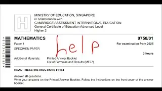 Trying to pass H2 Math 1 year early (Singapore A Levels)