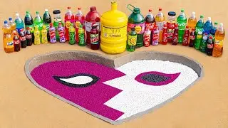 How to Make Giant Heart Sand Game Challenge with Pepsi and Sprite