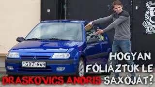 Citroen Saxo fényes kék autófóliázás - Draskovics Andris és a Teckwrap Gem blue GAL02 autó fólia