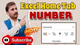 Number Group in Home Tab in MS-Excel - Hindi | Number Formatting, Time Formatting, Rupees Symbol