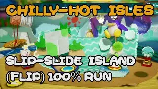 Yoshi's Crafted World: Chilly-Hot Isles: Slip-Slide Isle (Flip Side)100% Run