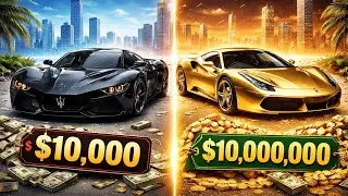 $10,000 vs $10,000,000 RAMP MEGA STUNT 🤑💥 | Ultimate Supercar Challenge 