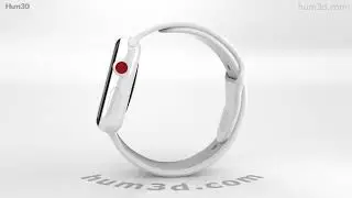 Apple Watch Edition Series 3 42mm White Ceramic Case Soft White Sport Band 3D model by Hum3D.com