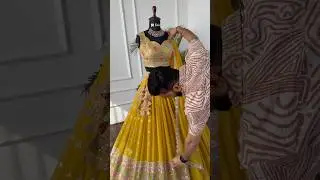 Yellow color Sequence Embroidery work Designer Lehenga choli for Wedding #embroiderylehenga