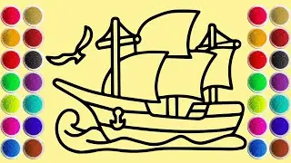 Relax and enjoy this satisfying sand painting of a cute fishing boat | easy step by step tutorial