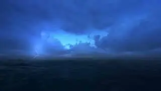 Glorious ocean waves in overcast night -10 hours