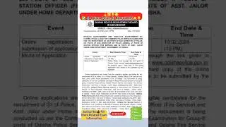 Odisha police si bharti || odisha police vacancy || Odisha Police SI Bharti