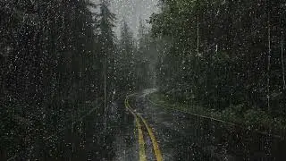 Calm Night Rain 🌙 Soft Rainfall on a Quiet Scenic Road for Sleep