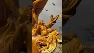 A unique stone carving depicting Li Bai in a drunken stupor. #woodscraft #woodworking #wooddesigner