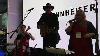 Randelll Hirsch and LuAnn Olson at the Sennheiser Booth at NAMM 2018