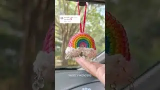 Thank youu ❤️ Rainbow car charm is now available in our shop 🌈 #woolywonders #rearviewmirrordecor