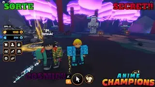 PEGUEI O MEU PRIMEIRO COSMIC (SECRET) NO ANIME CHAMPIONS SIMULATOR...