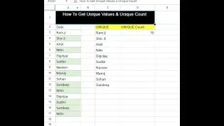 How To Get Unique Values & Unique Count