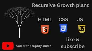 Interactive Recursive Tree Growth Animation | HTML Canvas + JavaScript