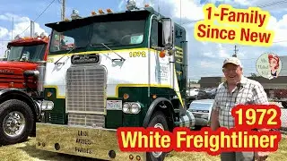 С завода на ферму: Экскурсия на белом грузовике Freightliner Cabover 1972 года по фермам Linn Acre