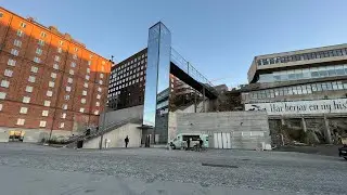 AMAZING SUNSET!!! 2013 KONE MonoSpace MRL Traction Elevator @ Kvarnholmen, Nacka, Sweden.