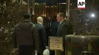 Media executives and anchors from various news outlets were seen in the lobby of the Trump Tower Mon
