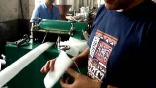Линия по производству сетчатых мешков из вспененного полиэтилена для упаковки фруктов Модель 75X www.hdtfoodtech.com