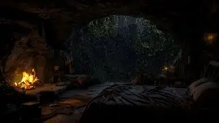 1 Day Rainy Cave Survival &ndash; Cozy Campfire & Rain Sounds for Relaxing Sleep and Nature Immersion🌧️🔥