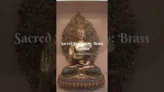 Superfine Shakyamuni Buddha Inlay Brass Statue with Bodhi Tree as Backdrop