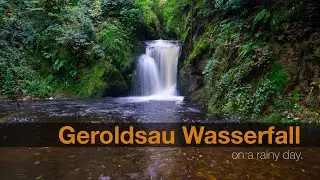 Geroldsauer Wasserfall on a rainy day. Baden-Baden, Schwarzwald, Germany