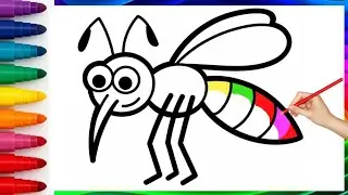 Mosquito drawing, painting colouring for kids & toddlers