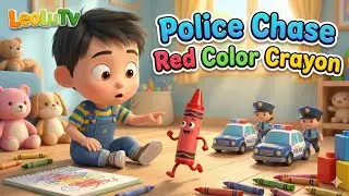 Police Chase Color Buttons | Under a Button | Nursery Rhymes & Kids Songs | LeoLu TV