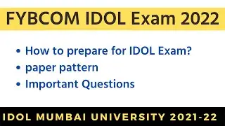 FYBCOM IDOL Mumbai University | How to Prepare for FYBCOM IDOL Exam? 2022  @Imaduddin Educare ​