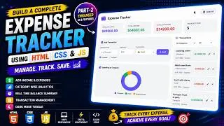 💰 Expense Tracker Using HTML, CSS & JavaScript | Complete Personal Finance Tracker Project