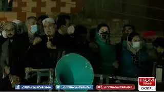 Multan, PDM power show: BNP leader Akhtar Mangal address the public gathering.