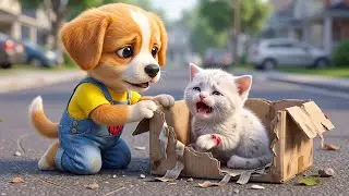 Baby Puppy Saves an Abandoned Kitten in a Box... What His Family Does Will Melt Your Heart 😭❤️