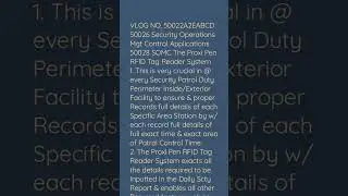 VLOG NO. 50022A2EABCD. 50026 Security Optrns Mgt Control Proxi Pen