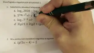 logaritmus témakörből összefoglalás