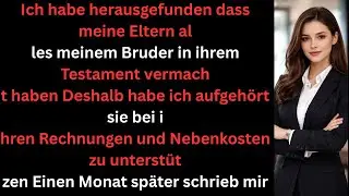 Ich erfuhr dass meine Eltern alles meinem Bruder vermachten  also tat ich DAS
