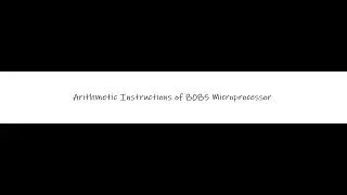 Arithmetic Instructions of 8085 Microprocessor