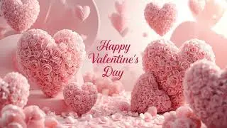 Happy Valentine&rsquo;s Day Art 4K | Pink Rose Hearts Background | Romantic 3D Scene | 4 Hours |Screens TV