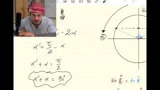 حساب الزاويتين التي يكون من اجلهما نفس المدى ثالثة ثانوي α+α'=90