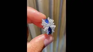 Sapphire With Brilliant Diamonds Ring #jewelry #ring #sapphire #diamond