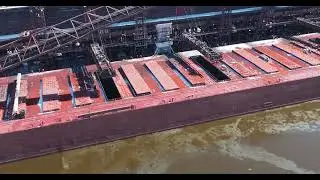 Mesabi Miner at the Canadain National dock for taconite pellets.
