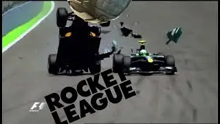 f1 2010 Mark Webber crash but its rocket league meme