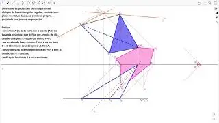 Sombras - Pirâmide com base num plano frontal (Exercício de exame - 2018, 2.ª fase)