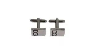 Dolce & Gabbana Silver Brass DG Logo Cufflinks