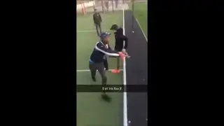 Dog Chasing a Guy Over the Fence and Jumping Multiple Times Around