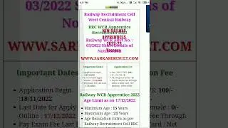 west central railway apprentice 2022,rrc wcr apprentice 2022,railway latest apprentice 2022,
