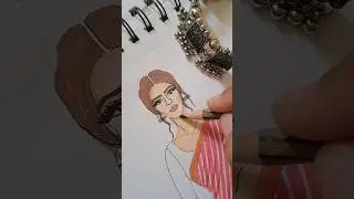 Fashion Illustration - Face & Hair Coloring 🎨 #art #coloringtechniques #illustrationtips #drawing
