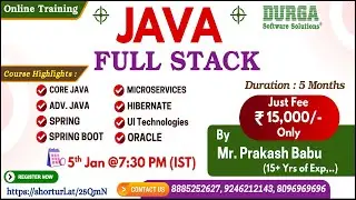 JAVA FULL STACK Online Training @ DURGASOFT