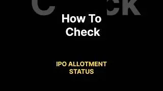 How to Check IPO Allotment Status? #shorts #viral #stockmarket