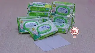 Pureen ทิชชู่เปียก เบบี้ไวพส์สูตรเนเชอรัล Natural 60 แผ่น 95 บาท